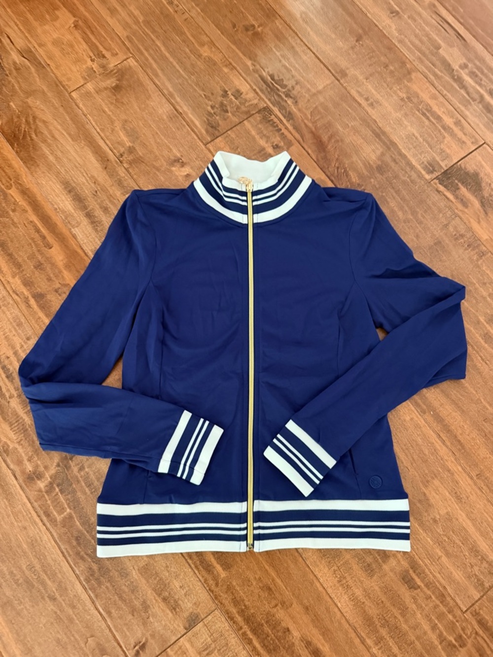 Lilly Pulitzer Luxletic UPF 50+ Regate Jacket in Low Tide Navy Zip Jacket NWOT